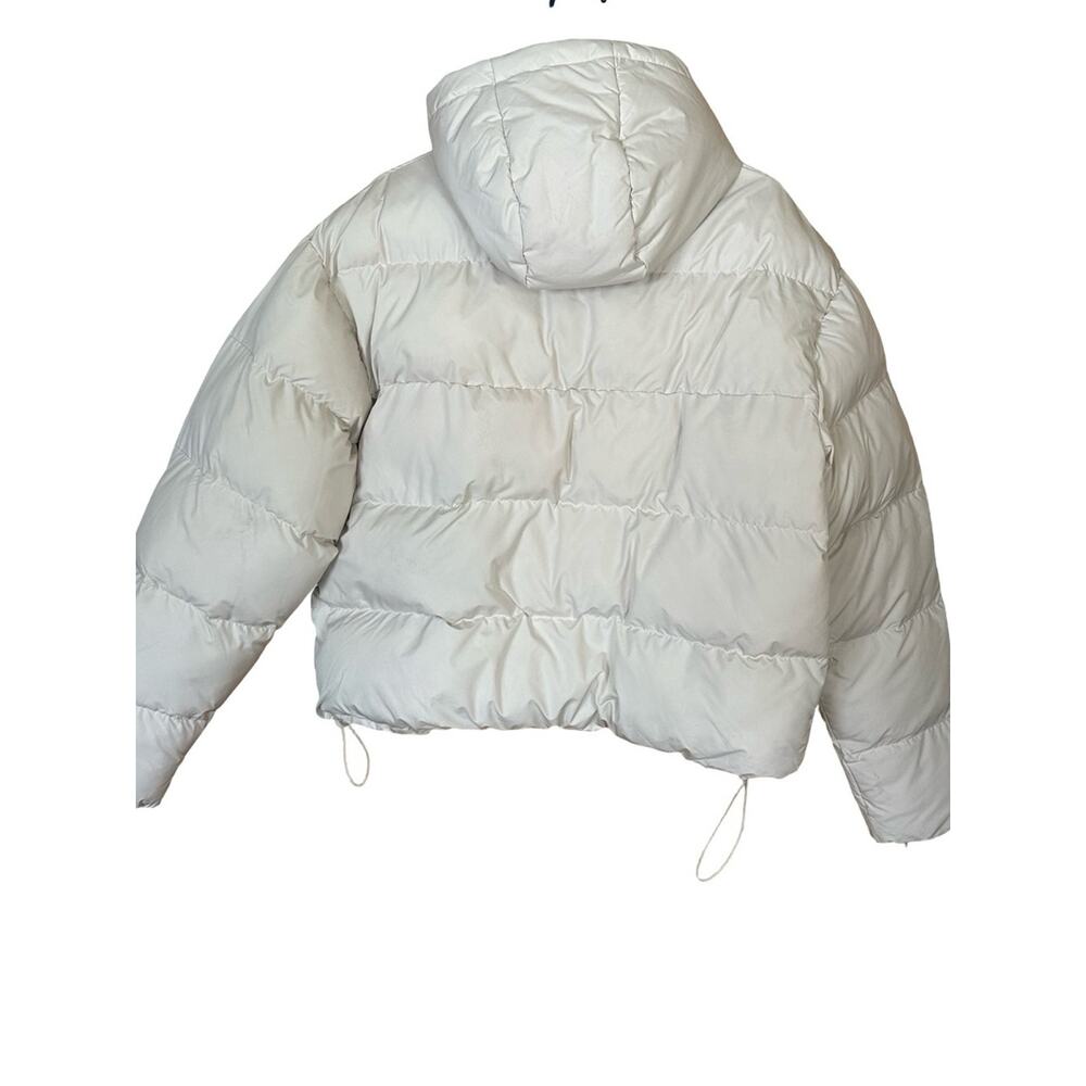 Nike Therma-fit Cropped Hooded Cream Puffer Jacket Sz S - Picture 4 of 9
